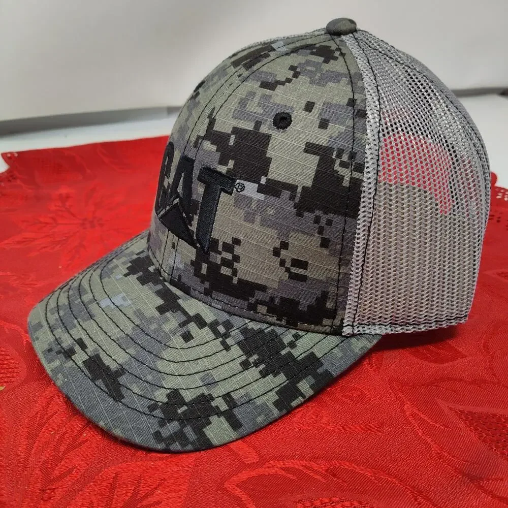 CAT Caterpillar Trucker Hat Digital CAMO Men's Adjustable Mesh